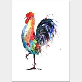 Colorful Rooster Standing Proud Posters and Art